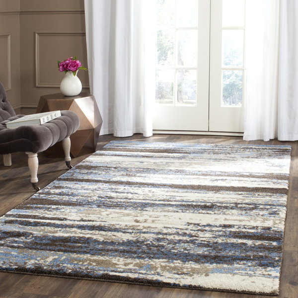 Loon Peak® San Jacinto Abstract Cream/Blue Area Rug & Reviews